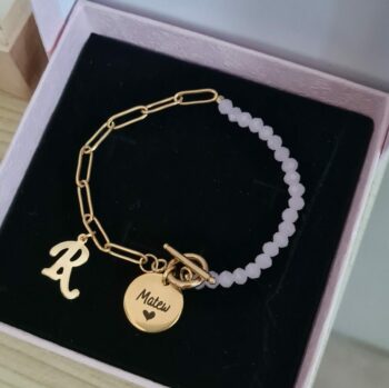 Pulsera medalla e inicial